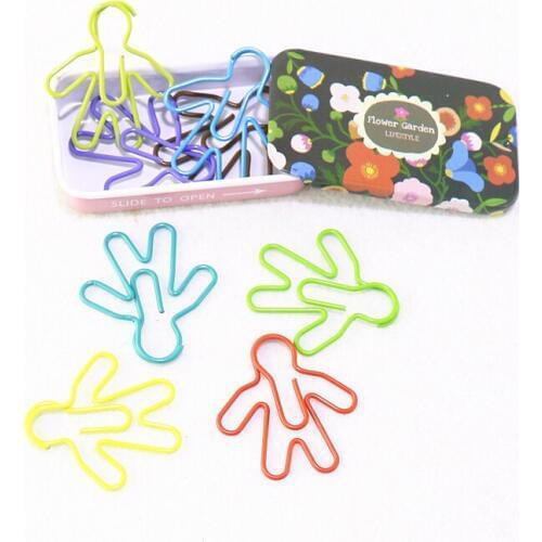 8PCS/LOT people Shape Paper Clips Colorful Funny Kawaii Bookmark Office School Stationery Marking Clips H0071
