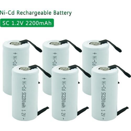4-20pcs 1.2V 2.2Ah NICD Rechargeable Battery SC Sub C Ni-cd Cell with Welding Tabs for Electric Drill Screwdriver