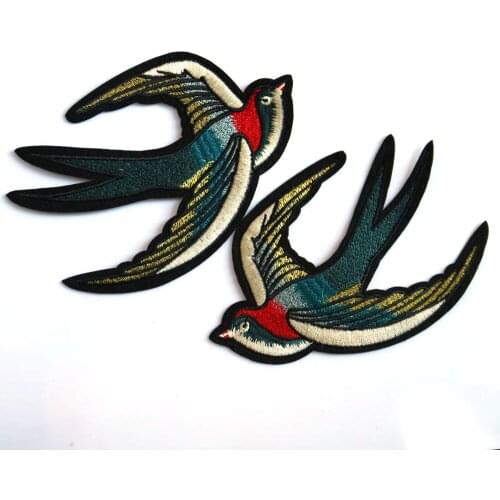 New Bird Embroidery Swallow Patches for Clothing Embroidered Iron on Patch for Clothes Ironing Applique Parches for Jacket
