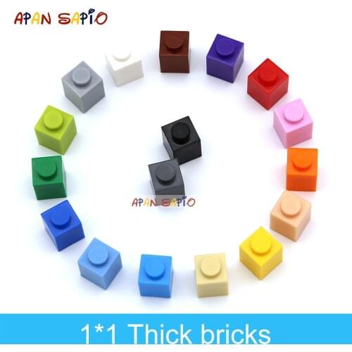 200pcs DIY Building Blocks Thick Figures Bricks 1x1 Dots Educational Creative Compatible With 3005 Plastic Toys for Children