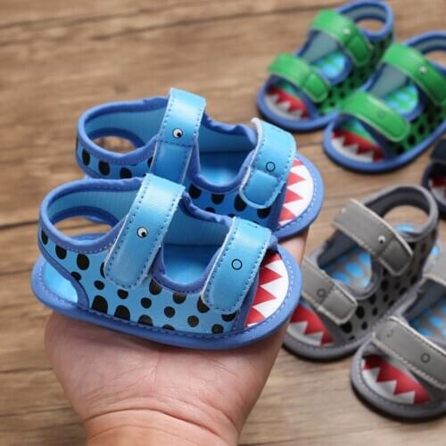 Stylish Baby Sandals Boys Newborn Infant Summer Soft Soled Flat Shoes Toddler Solid Color Baby Shoes