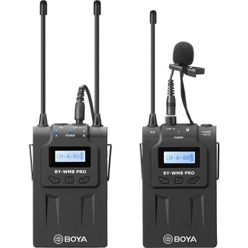 BOYA BY-WM8 Pro Wireless Lavalier Microphone Dual-Channel 2 Transmitter 1 Receiver Interview Recording Mic Phone Live SLR Camera