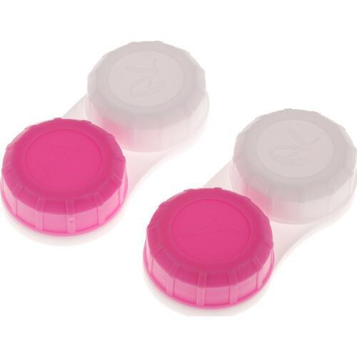 10Pcs Screw Top Contact Lens Case Soaking Storage Soft Eye Lens Containers Rose Red
