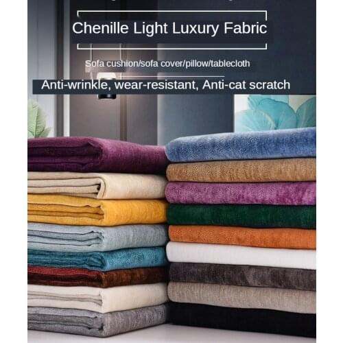 Anti-cat Scratch Fabric Anti-wrinkle Wear-resistant for Sofa Cover Curtain Tablecloth Pillow Sewing Thicken Brocade Plain Black