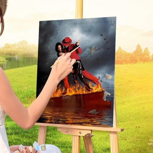 Woman Girl Paint By Numbers Package Acrylic Paints 40*50 Oil Painting Loft Wall Picture For Handiwork