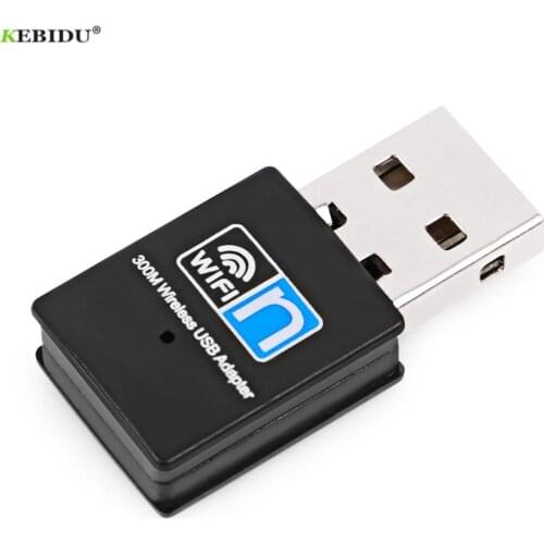 Kebidu 300Mbps Mini WiFi Adapter USB2.0 WiFi Adapter Receiver 2.4G High Speed Network Card Transmitter For PC Laptop