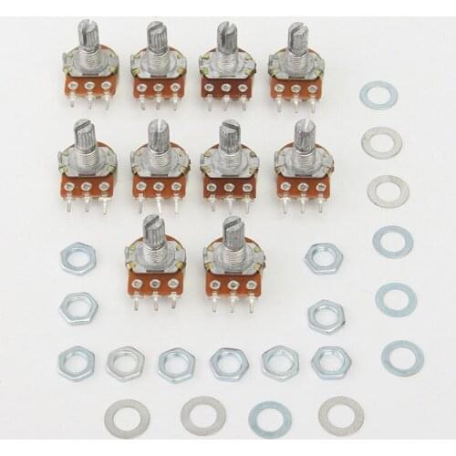 WH148 Linear Potentiometer 15mm Shaft 3pin With Nuts And Washers ,Rotary switch B1K B2K B5K B10K B20K B50K B100K B250K B500K B1M