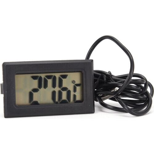 Mini LCD Digital Thermometer for Fridges Freezers Coolers Aquarium Chillers Mini 1M Probe Plastic Fiber