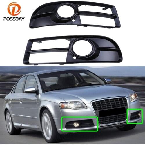 Car Front Lower Grilles Bumper Fog Lights Covers for Audi A4 B7 Sedan Avant Cabrio S-Line Quattro 2005 2006 2007 2008 2009 Parts