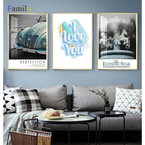 Nordic Posters and Prints Yellow Telephone Booth Bus Black White Wall Art London Pairs Wall Pictures for Living Room Decoration