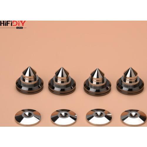 HIFIDIY LIVE 4PCS/Sets speaker Stand Feet Foot Pad zinc alloy metal silvery (NOT pure copper) Spikes Cone Floor Foot Nail M28*26