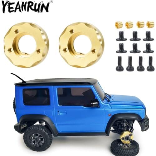 YEAHRUN 1Pair Portal Steering Knuckle Heavy Brass Cup Wheel Hub Counterweight for 1/18 RC Crawler Car Kyosho Jimny Upgrade Parts
