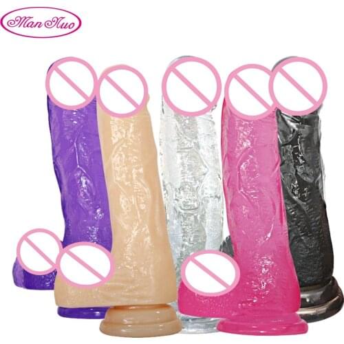 Realistic Dildo Soft Jelly Dildo TPE Material Lesbian Strapon Big Dick Sex Toy Anal Penis with Suction Cup Adult Women Sex Toys