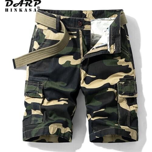 Summer Camouflage Cargo Shorts Men Army Green Jogger Tactical Military Shorts Men Cargo Shorts Cotton Casual Loose Men Shorts
