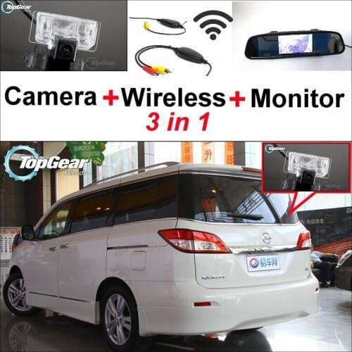3 in1 Special Rear View Camera + Wireless Receiver + Mirror Monitor Backup Parking System For Nissan Quest RE52 2011~2015