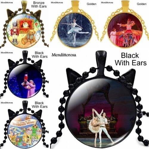 The Nutcracker Ballet Jewelry Glass Cabochon Pendant Choker Glass Necklace Jewelry For Women Gifts Boy