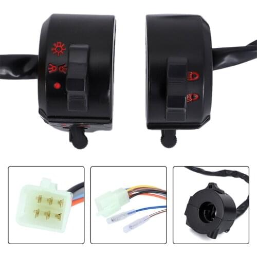 Universal 7/8" 22mm Motorcycle Handlebar Control Switch Left Right Side High Low Beam Light Turn Signal Horn Switches Motorbike