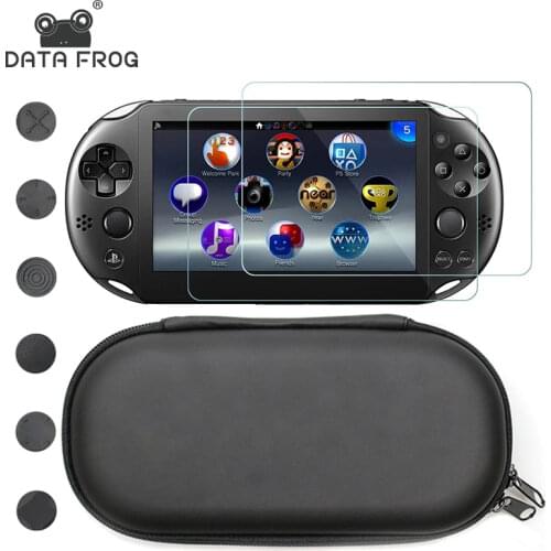 DATA FROG Protective Case for PS Vita 1000/2000 Game Console Travel Carrying Hard Case With Tempered Film Silicone Analog Thumb
