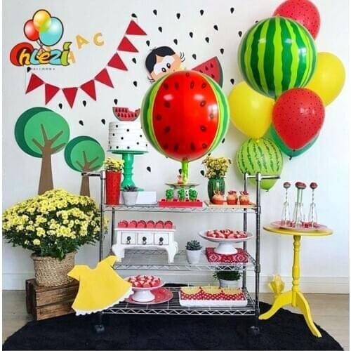 1pcs Watermelon helium ballons baby shower Birthday decor supplies 4D 22 inch Summer Fruit Theme Party Globos kid' toys balls