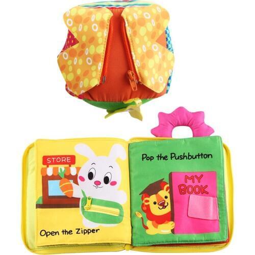 2 Set Baby Toddler Early Learning Basic Life Skills Toy - Montessori Learn to Dress Soft Book & Cube