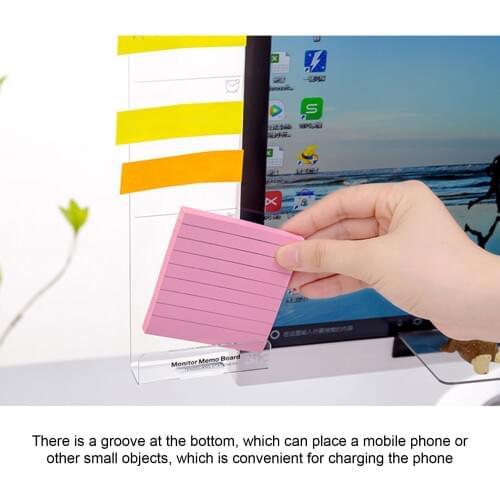 2021 Rondaful Acrylic Monitor Memo Board Home Sticky Notes Boards Phone Holder Rack Message Board Sticker Board Dropshipping