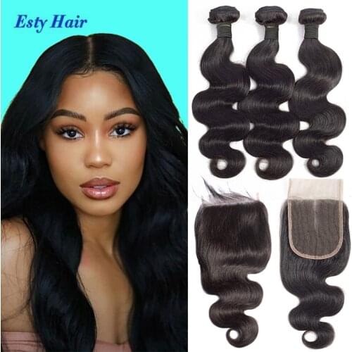 3+1 Body Wave Hair Bundles Bliss Emerald 100% Virgin Brazilian Human Hair Extension Weave Bundles Body Wave Bundles With Closure