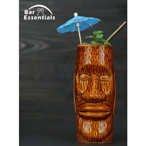 450ml New Hawaii Tiki Mugs Cocktail Cup Beer Beverage Mug Wine Mug Ceramic Easter Islander Tiki Mug