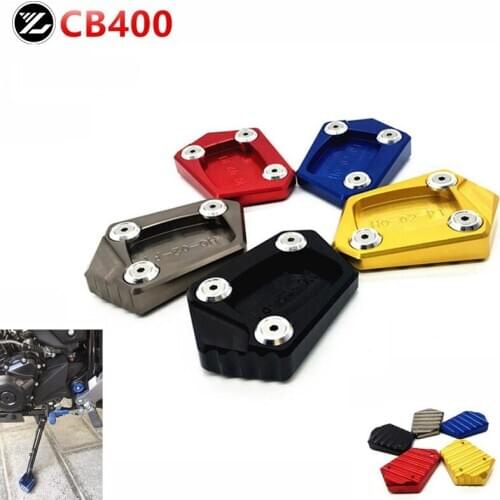 Motorcycle CNC Aluminum Foot Kickstand Extension Pad Plate Side Stand Enlarger for honda CB400 2002-2015 03 04 05 06