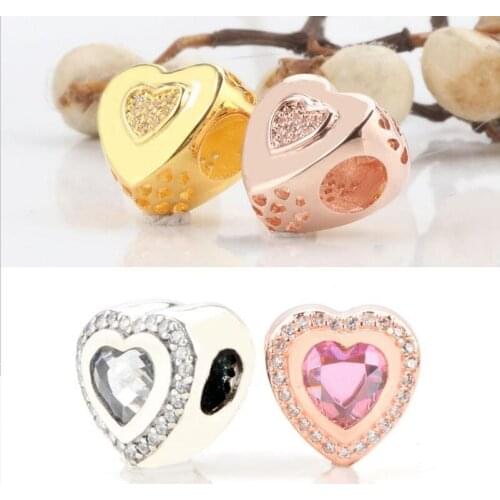 Authentic 925sterling Silver Beads Fashion Classic Hollow Heart-shaped Beads Fit Original Pandora Bracelet For Women Diy Jewelry