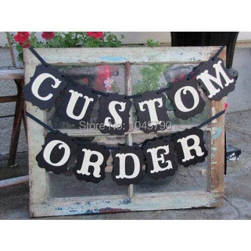 Free Shipping 1 X CUSTOM ORDER Banner Wedding Photo Prop Sign Hanging Bunting Garlands Birthday Party Deco