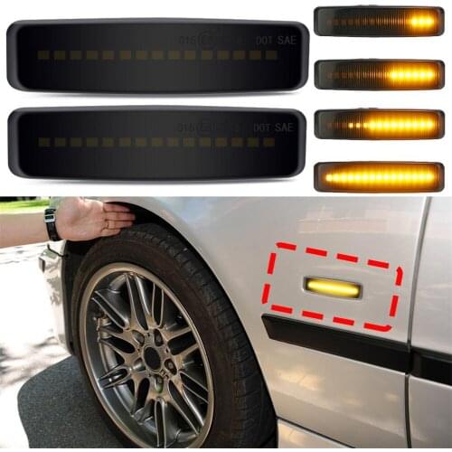 Side Lights Streamer Models Smoked Shell Cover Led Dynamic Turn Signal Light Marker Sequential Blinker Lamp For BMW E39 M5