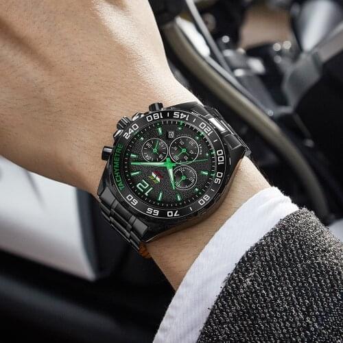 Relogio Masculino 2021 Black Steel Watches Men Top Brand Luxury Fashion Chronograph Sport Business Quartz Watch Waterproof Clock