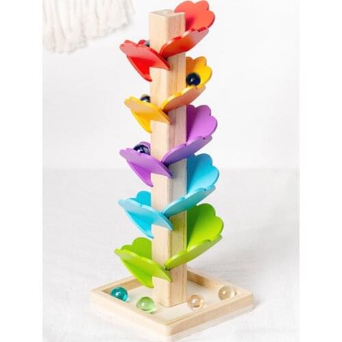 Childrens Wooden Color Disassembly Ball Toy Tree Leaf Tower Pour Bead Game Kindergarten Puzzle Assembly Building Block Toy