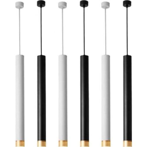 Nordic Cob Cone Long Tube Led Pendant Lamp Dining Room Kitchen Bedside Hanging Light Shop Bar Cafe Counter Ac220v Hanglampen