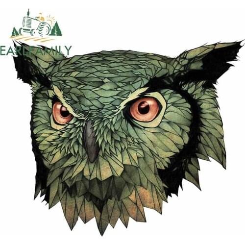 EARLFAMILY 13cm x 11.1cm for Owl Red Eyes Decal Windshield RV Windows Car Stickers Refrigerator RV Cartoon Anime Vinyl Car Wrap