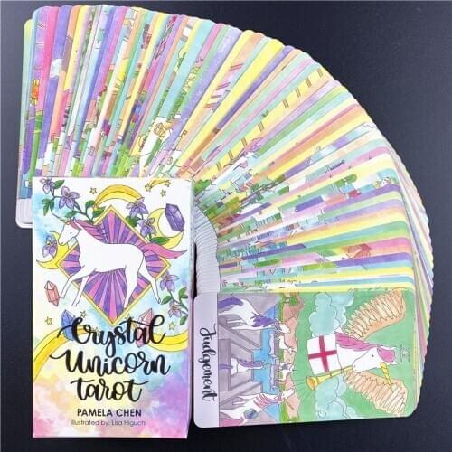 Crystal Unicorn Tarot Cards Board Games for Family Party Playing Card Deck Divination Fate Table Game gifts