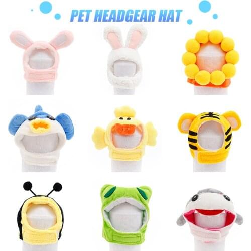 New Funny Pet Cat Headgear Rabbit Frog Bee Cartoon-Shaped Dog Headgear Cat Hat Cross-Dressing Party Selling Cute Pet Clothing