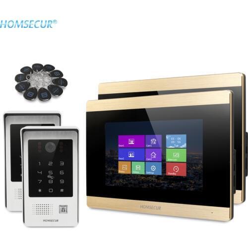 HOMSECUR 7" Wired Hands-free Video Door Phone Intercom System with Call Transfer BC091+BM715-G