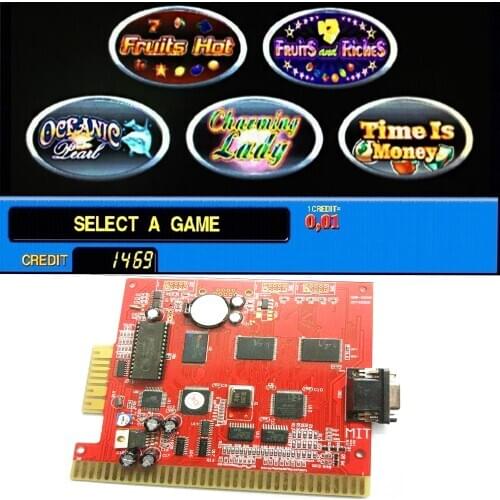 5 In 1 VII V2 Slot Game Board 36PIN +10Pin Red PCB Poker Casino Gambling Machine DIY