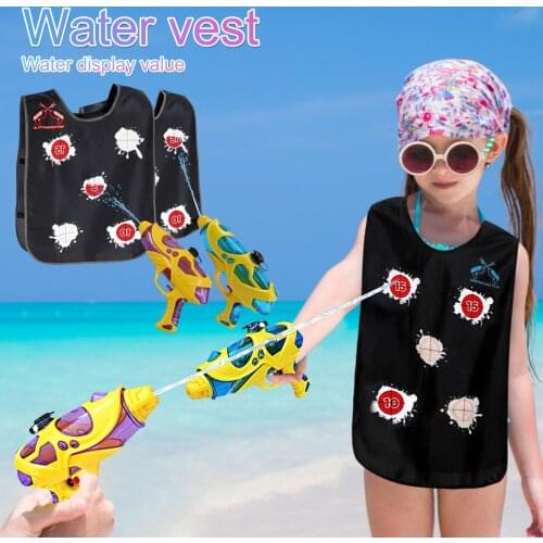 2pc Beach Water Sports Activated Vest Summer Outdoor Water Gun Game Vest Props Water Active Vest Life Vest With 2pc Water Gun