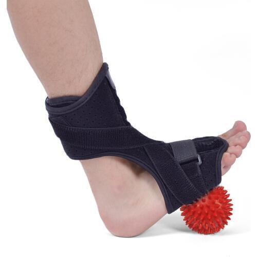 Medical Foot Drop Ankle Splint Support + Spiky Massage Ball Plantar Fasciitis Dorsal Night Splint Foot Orthosis Stabilizer
