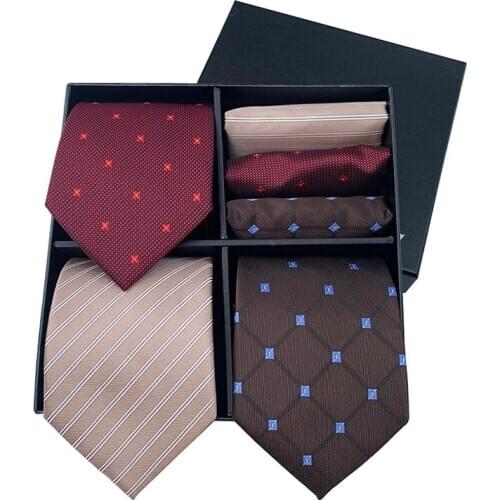 3 Days Mens Necktie Pocket Square High-Grade Luxury Paisley Polyester Gift Set Business Formal Tie Pocket Towel Gift for Man