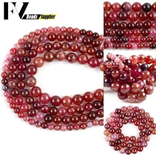 Natural Stone Red Dragon Veins Agates Beads Round Loose Spacer Beads For Jewelry Making Diy Bracelet Charm Accessories 6 8 10mm