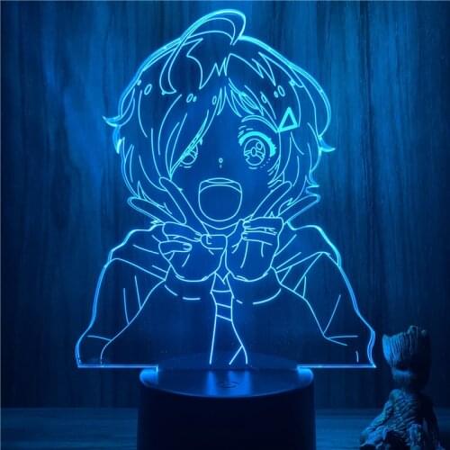 3D Nightlight Anime Wonder Egg Priority Ai Ohto Cute Figure 7 Colors Touch Optical Illusion Table Lamp Gift Room Decor Light