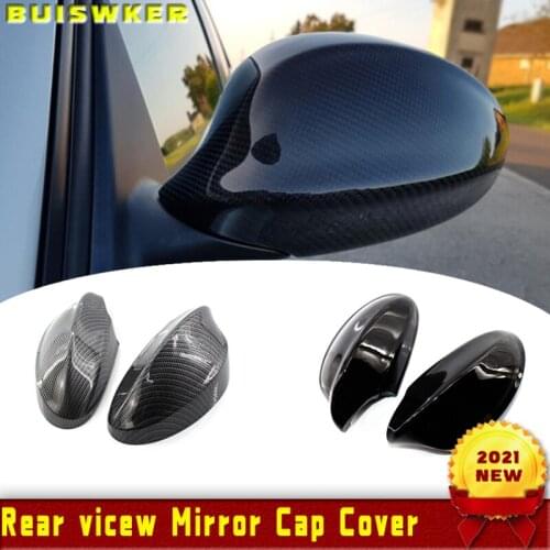NEW Car Rear-View Side Mirror Cover For BMW 1 3 Series E81 E82 E87 E88 E90 E91 E92 E93 Carbon fiber pattern Replacement Covers
