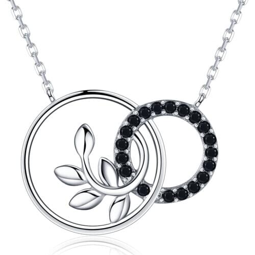 Round Plant Romantic Arrive 925 Sterling Silver Fine Jewelry Trendy Flower Engagement necklaces & pendants for Women K005
