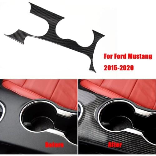 Carbon Fiber Car Gearshift Panel Cover Decoration For Ford Mustang 2015-2017 Center Console Car Accessories Car-styling