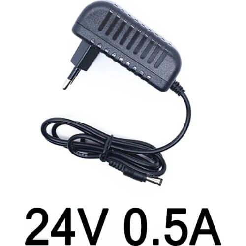 1PCS 24V0.5A New AC 100V-240V Converter Switching Power Adapter DC 24V 0.5A 500mA Universla Power Supply EU Plug Tablet Charger
