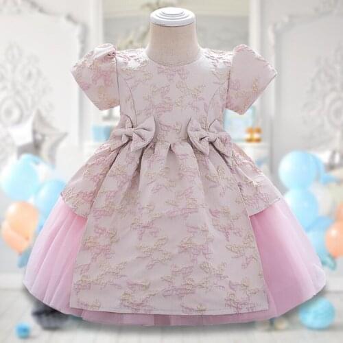 Christmas Baptism Dress 1st Birthday Dress For Baby Girl Clothes Retro Court Princess Dresses Evening Party Dress Flower