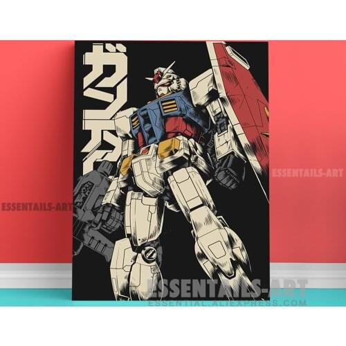 RX-78-2 Gundam vintage art Canvas Wall Art Painting Poster Bedroom study studio print Living kid Room Home Decoration Prints